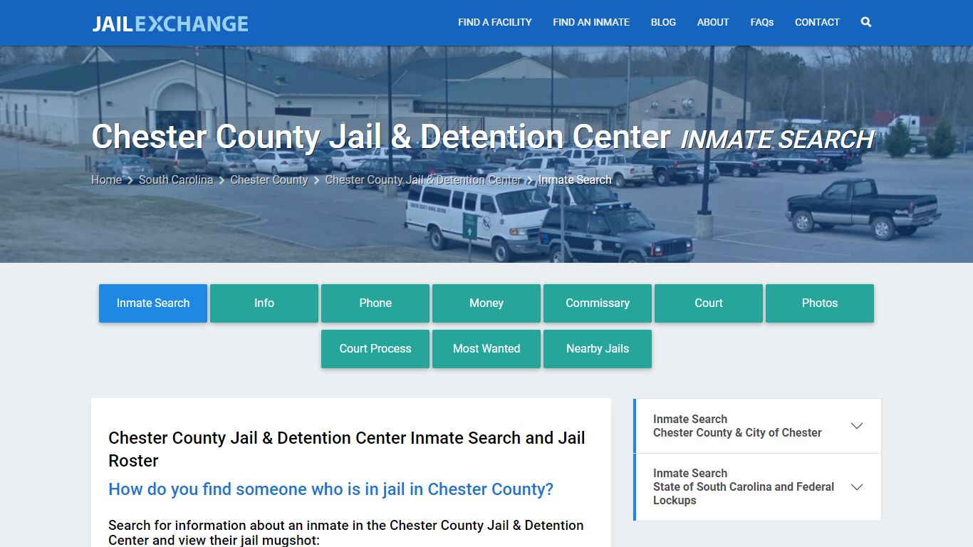 Chester County Jail & Detention Center Inmate Search